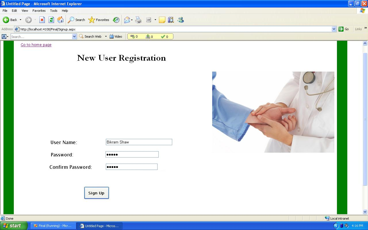 New User 
Registration
